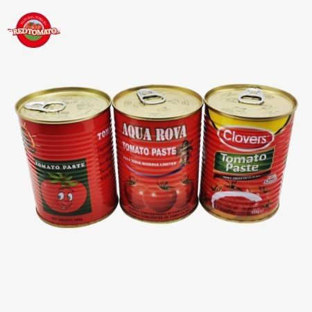 400 گرام پسته گوجه فرنگی کنسرو شده آسان برای باز کردن پوشش دو برابر غلظت چین کارخانه تولید قیمت کارخانه