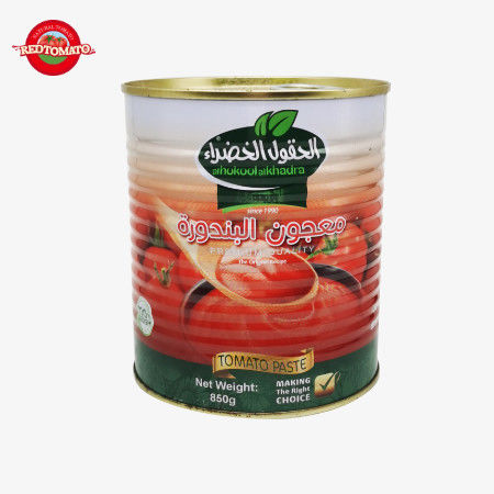 پیست گوجه فرنگی کنسرو شده ISO 850 گرم در هر قوطی با پوشش آسان باز 30 تا 100 درصد خلوص