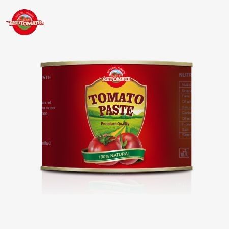 بسته بندی مناسب 70 گرمی قوطی از خمیر گوجه فرنگی شیرین و تر با طراحی بسته سخت دوستانه