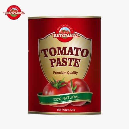 198g پسته گوجه فرنگی کنسرو شده OEM مطابق با استانداردهای تولید ISO HACCP BRC FDA است