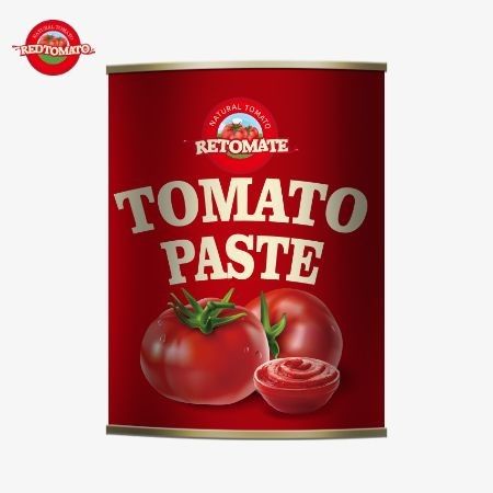 198 گرام پسته گوجه فرنگی کنسرو شده که با استانداردهای تولید ISO HACCP BRC و FDA تولید می شود