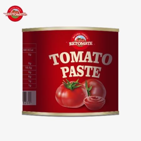 210 گرام خمیر گوجه فرنگی کنسرو شده که با استانداردهای تولید ISO HACCP BRC و FDA مطابقت دارد