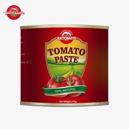 این پسته گوجه فرنگی کنسرو شده 210 گرم مطابق با استانداردهای تولید ISO، HACCP BRC و FDA ساخته شده است