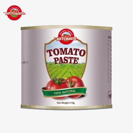 210 گرم خمیر گوجه فرنگی با معیارهای بین المللی کیفیت مطابقت دارد از جمله قوانین ISO HACCP BRC و FDA