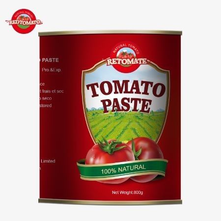 800 گرمي خمیر گوجه فرنگی کنسرو شده که با استانداردهای بین المللی کیفیت و ایمنی که شامل ISO HACCP BRC و FDA می شود، مطابقت دارد