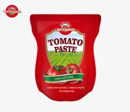 56 گرام پاکت ایستاده / کیسه مسطح خمیر گوجه فرنگی غلظت 28-30%/22-24%/18-20%