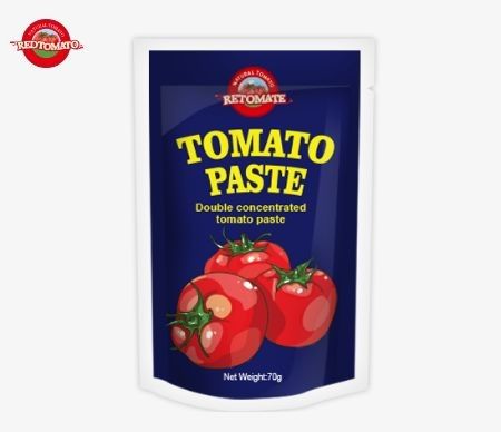 70 گرم خمیر گوجه فرنگی در جعبه ایستاده جعبه مسطح برکس 28-30% 22-24% 18-20% غلظت