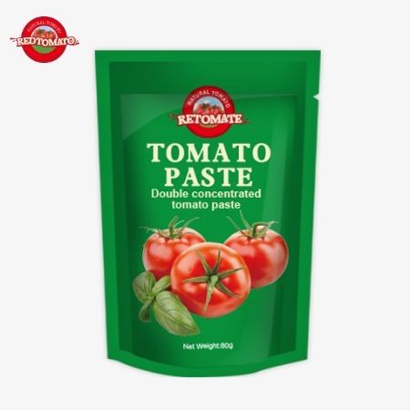 80 گرم کیسه ایستاده از خمیر گوجه فرنگی دو برابر متمرکز با سطوح خلوص از 30٪ تا 100٪