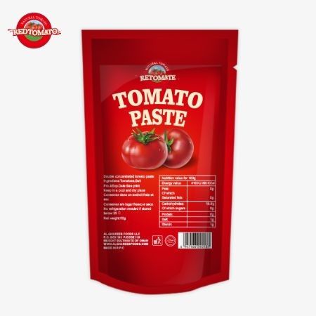 با کیفیت بالا 100 گرام پاست گوجه فرنگی از یک کارخانه معتبر در چین