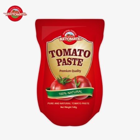 140 گرمي از خمیر گوجه فرنگی شیرین و ترش با خالصيت 22 تا 30 درصد