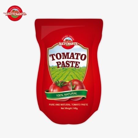 140 گرمي از خمیر گوجه فرنگی شیرین و ترش با خالصيت 22 تا 30 درصد