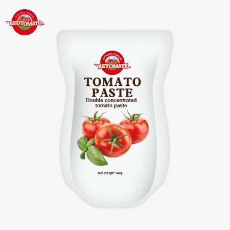 140 گرام پاکت بلند از خمیر گوجه فرنگی شیرین و ترش، خلوص از 22 تا 30 درصد