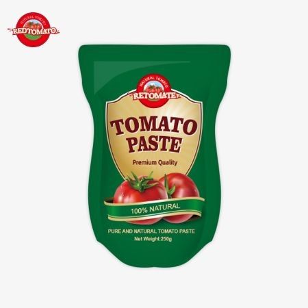جعبه اي از 250 گرم خمیر گوجه فرنگي شیرین و تند با طهارت از 30 تا 100 درصد