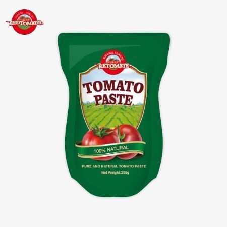 کوله ی ایستاده حاوی 250 گرم خمیر گوجه فرنگی شیرین و تند با خالصیت 30 تا 100 درصد است