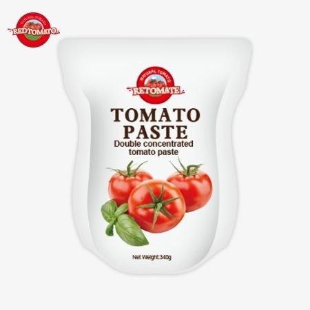 کیسه 340 گرم از خمیر گوجه فرنگی با استانداردهای ISO HACCP و BRC برای رعایت قیمت کارخانه مطابقت دارد