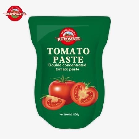 کیسه ی 1100 گرم از خمیر گوجه فرنگی با استانداردهای ISO HACCP و BRC برای قیمت کارخانه مطابقت دارد