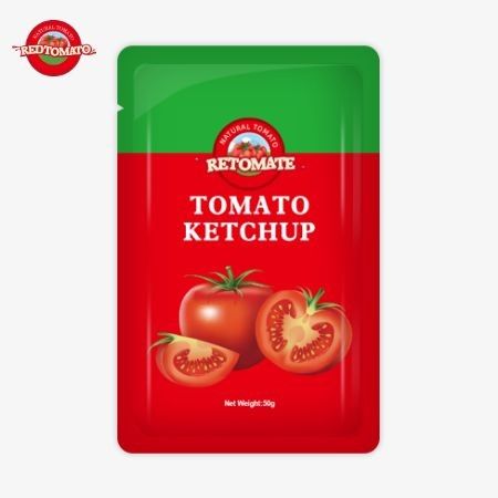 OEM 50g Sachet Ketchup ارائه می دهد بسته بندی آسان برای استفاده برای قیمت کارخانه