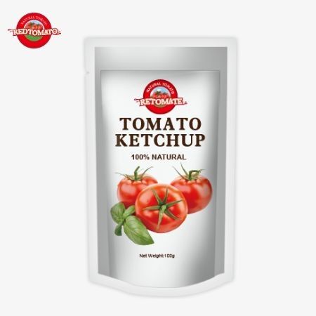 OEM چین قیمت کارخانه 100g شیرین و ترش کیسه های طبیعی کتشاپ کیسه سس غوطه ور
