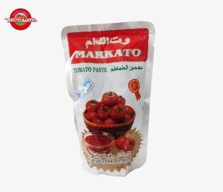 پاکت های با کیفیت بالا از خمیر گوجه فرنگی در دسترس است طرح های ایستاده دو برابر متمرکز و وزن 70g