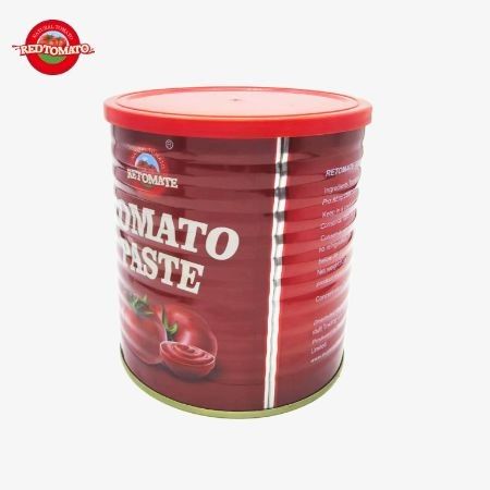 رب گوجه فرنگی 800 گرمی برند ریتومیت، بریکس 28-30%، ارائه طراحی برند و بسته‌بندی