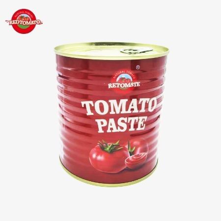 رب گوجه فرنگی 800 گرمی برند ریتومیت، بریکس 28-30%، ارائه طراحی برند و بسته‌بندی