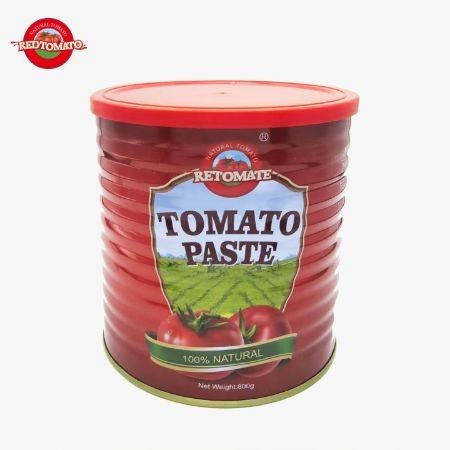 رب گوجه فرنگی 800 گرمی برند ریتومیت، بریکس 28-30%، ارائه طراحی برند و بسته‌بندی