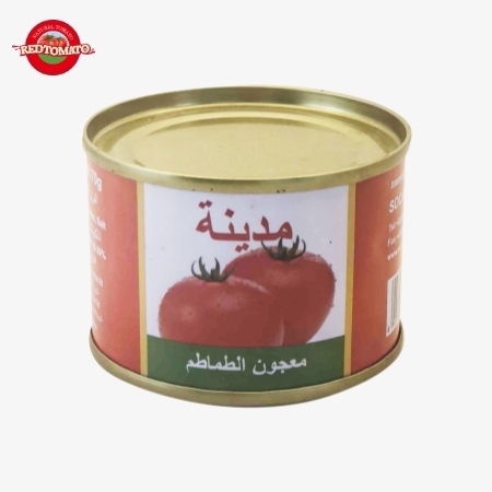 خمیر گوجه فرنگی کنسرو شده مدینه 70 گرم با بریکس 28-30٪، ارائه طرح برند و بسته‌بندی