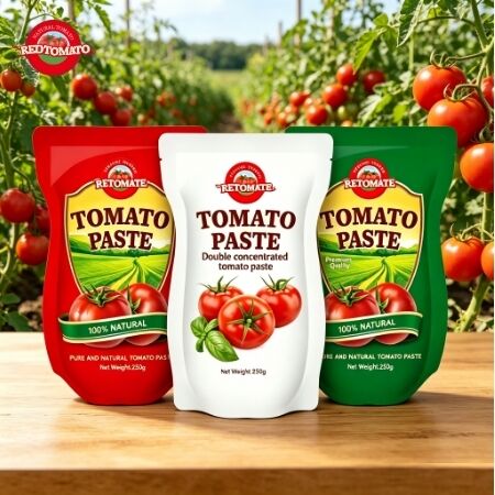 250 گرم رب گوجه فرنگی کیسه ای ایستاده با خلوص 30 تا 100 درصد و طعم شیرین تند.