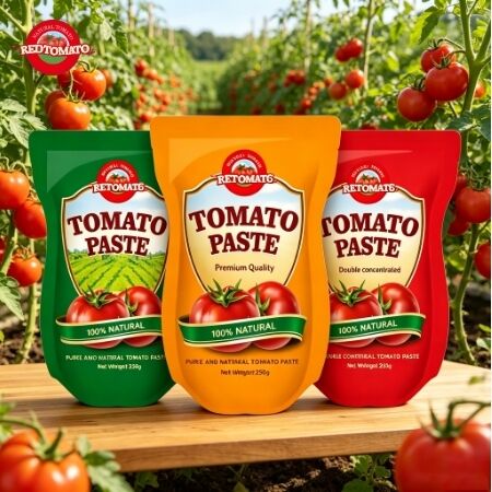 250 گرم رب گوجه فرنگی کیسه ای ایستاده با خلوص 30 تا 100 درصد و طعم شیرین تند.