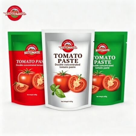 400 گرم رب گوجه فرنگی کیسه ای ایستاده با 30 تا 100 درصد خلوص و طعم ترش و شیرین