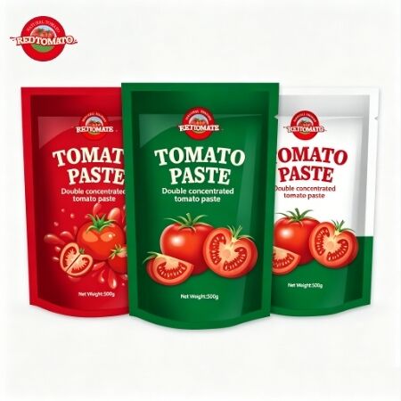 ساشه 500 گرمی رب گوجه فرنگی سه گانه غلیظ با طعم شیرین و ترش دارای گواهی ISO HACCP BRC FDA