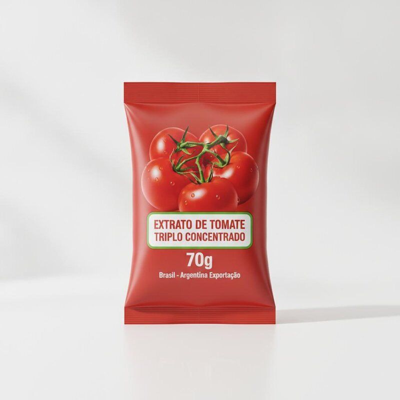 70 گرام پسته سرخ گوجه فرنگی سه گانه متمرکز بسته ایستاده برزیل آرژانتین بسته بندی خرده فروشی صادرات