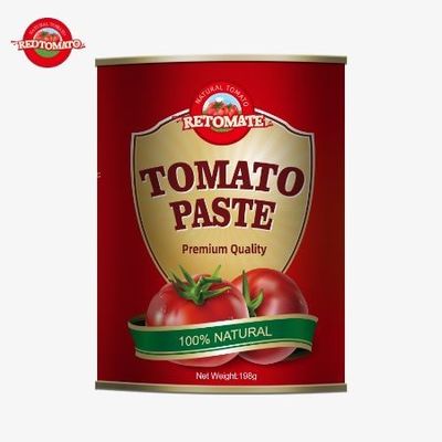 198g پسته گوجه فرنگی کنسرو شده OEM مطابق با استانداردهای تولید ISO HACCP BRC FDA است