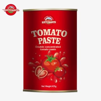 خمیر گوجه فرنگی 425 گرم استانداردهای جهانی که توسط مقررات ISO HACCP BRC و FDA تعیین شده است