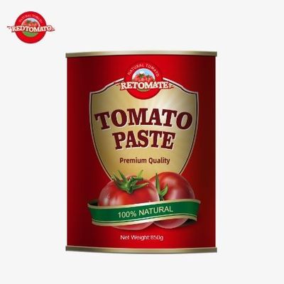 گوجه فرنگی ساخته شده در چین 28/30% Brix 850g غلظت با کیفیت بالا گوجه فرنگی