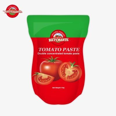 کارخانه خمیر گوجه فرنگی 113 گرمی کیسه های ایستاده را مطابق با استاندارد های تولید ISO HACCP BRC و FDA تولید می کند