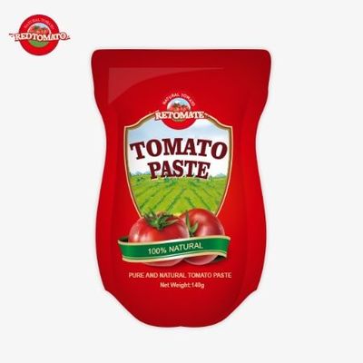 140 گرمي از خمیر گوجه فرنگی شیرین و ترش با خالصيت 22 تا 30 درصد