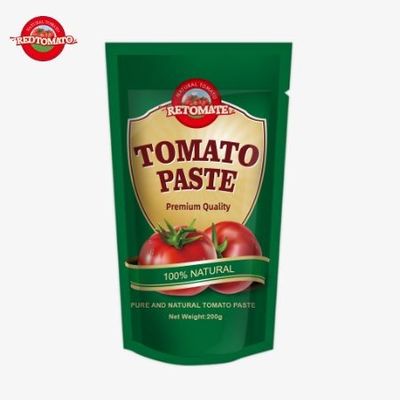 200 گرم خمیر گوجه فرنگی دو برابر متمرکز در کیسه ایستاده با گواهینامه FDA