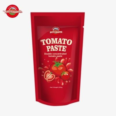 200 گرمی کیسه پاست گوجه فرنگی با استانداردهای ISO HACCP و BRC مطابقت دارد و قیمت کارخانه را تضمین می کند.