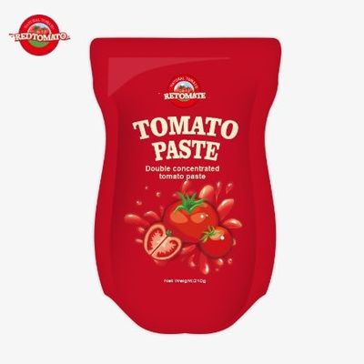 کيسه اي از پاست گوجه فرنگي 210 گرمي با استانداردهاي توليد ISO HACCP BRC و FDA مطابقت دارد