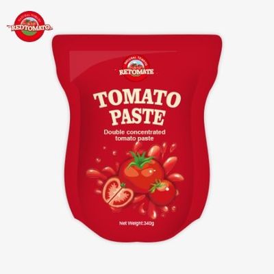 کیسه ی 340 گرم از خمیر گوجه فرنگی با استاندارد های ISO HACCP و BRC برای قیمت گذاری کارخانه مطابقت دارد