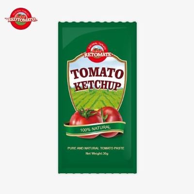 OEM کیسه کوچک گوجه فرنگی کتشاپ 30 گرم طعم شیرین و ترش طعم طبیعی خالص استانداردهای ISO HACCP BRC FDAl