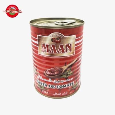 MAAN 400g Double Concentrate پسته گوجه فرنگی کنسرو شده Brix22-24% نام تجاری قابل تنظیم در دسترس