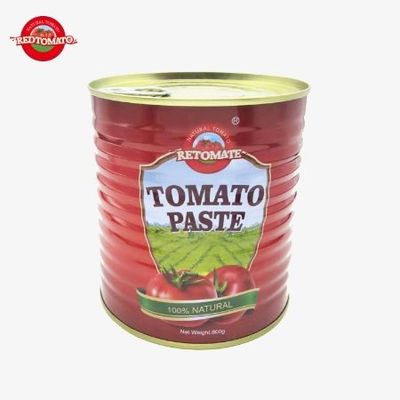 رب گوجه فرنگی 800 گرمی برند ریتومیت، بریکس 28-30%، ارائه طراحی برند و بسته‌بندی